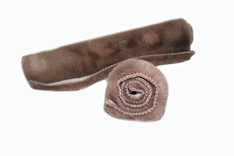 Luxe Home International Ruffle Bath Mat Rabbit Fur 1000 Gsm Bathroom Door Rectangular Foot Mats Rug 60X90 Cm Colour Taupe