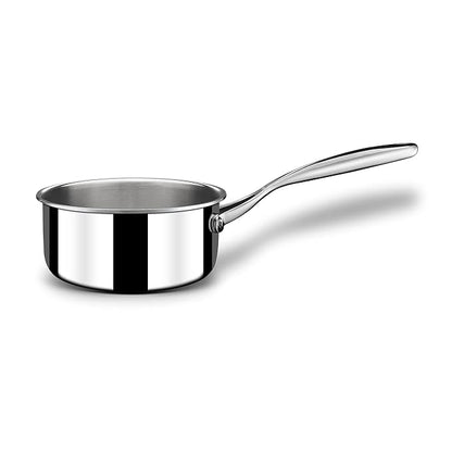Stahl Stainless Steel Tea Pan | Triply Saucepan With Lid I Milk Pan 1.4 L | Gas & Induction Base | Artisan 4216 | Dia 16 Cm