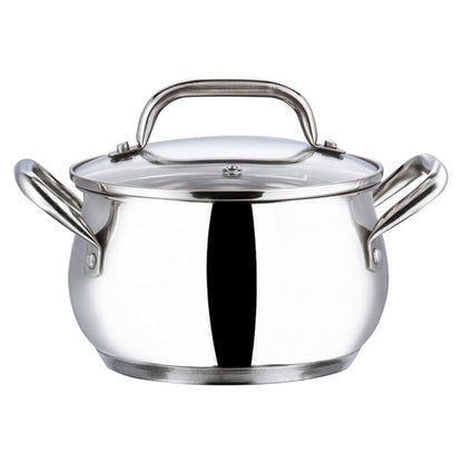 Vinod Stainless Steel Almaty Sauce Pot With Glass Lid | Diameter 20 Cm | Capacity 4 Litres