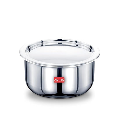 Avias Riara Triply Tope with Lid 24cm Stainless Steel Tope Induction Base 2.5mm Bhagona 5.5 Litre