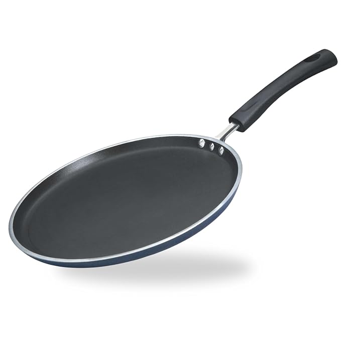 Vinod Zest Aluminium Non Stick Dosa Omni Tawa - 30cm | 3mm Extra Thick | 3 Layer Ceramic Coat | Bakelite Handle