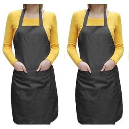 Airwill Cotton Solid Color Aprons Sized 65cm in Width & 80cm in Length with 2 Center Pocket