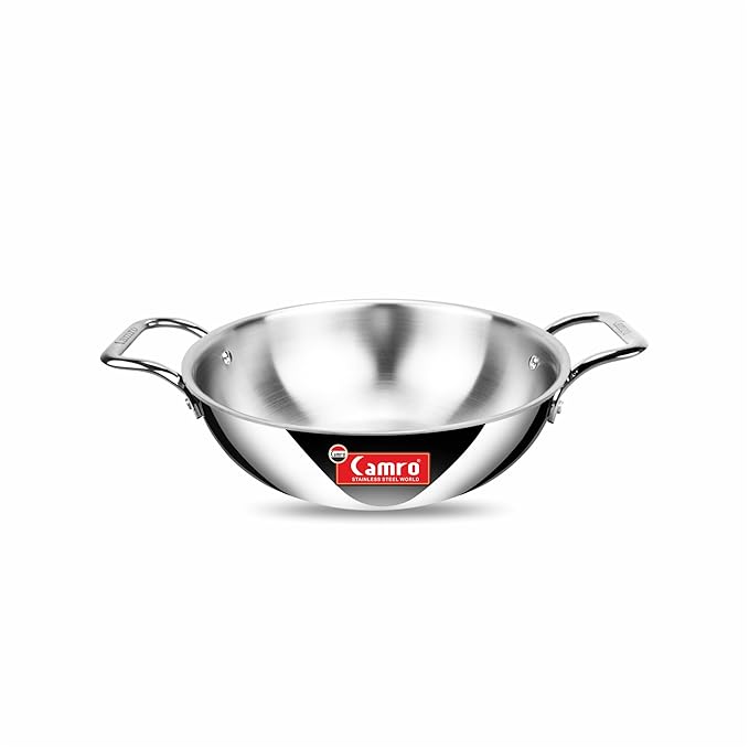 Camro Triply Artisian Serving Pot with Lid 18 No 6.2 Liters Induction Friendly Dishwasher Safe