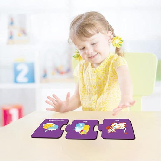 Mini Leaves How It is Made 3 Piece Puzzle Set of 5 Matching Puzzle | Montessori Early Educational Pre School Puzzle Toys for Kids