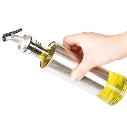 Spatlus Glass Steel Vinegar And Sauce Dispenser 320 ml Each Transparent Steel
