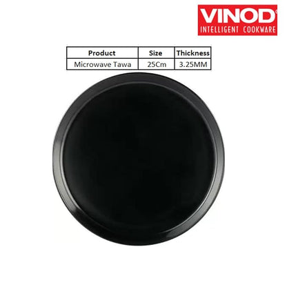 Vinod Hard Andised Non Stick Microwave Safe Tawa - 25cm | 3.25mm Thickness | Round Baking Plate Pan Tawa