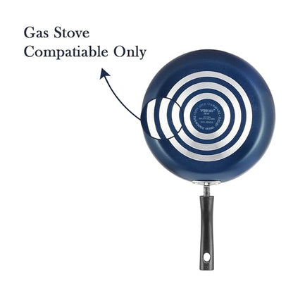 Vinod Zest Aluminium Non Stick Frypan - 24 cm | Skillet Pan | 3 Layer Ceramic Coating | 3 mm Thick