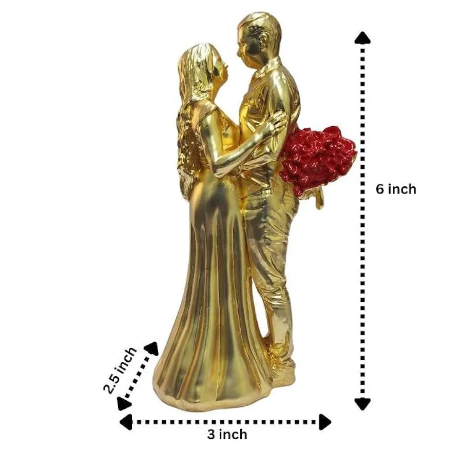 Gold Art India Couple Figurine Gold-Plated Matte Finish