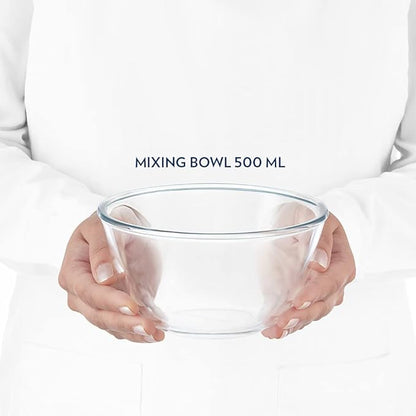 Borosil Glass Serving & Mixing Bowls | Oven & Microwave Safe Bowls | Set of 2