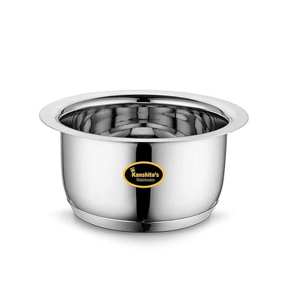 Kanshitas Rasoiware Stainless Steel Induction Bottom Patila Tope Pot Induction & Gas Stove 4 Liter