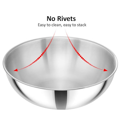 Hawkins 5 Litre Metro Kadhai Triply Stainless Steel Induction Tasla Silver