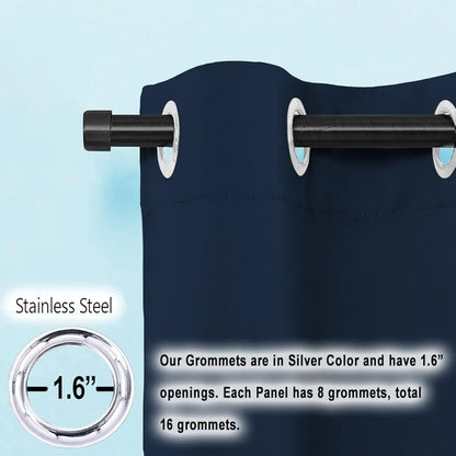 Cloth Fusion Blackout Door Curtains 7 Feet Long Set of 2 Colour Indigo Blue