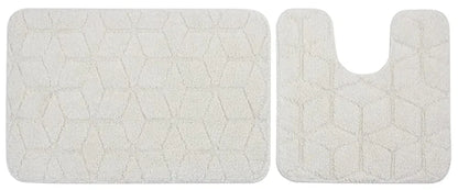 Saral Home Solid Antiskid Bathmat Set Colour White