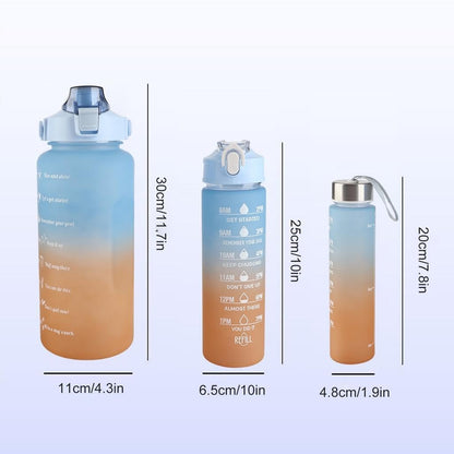Cello All Day Water Bottle Set - Sky Blue & Orange 3 pcs