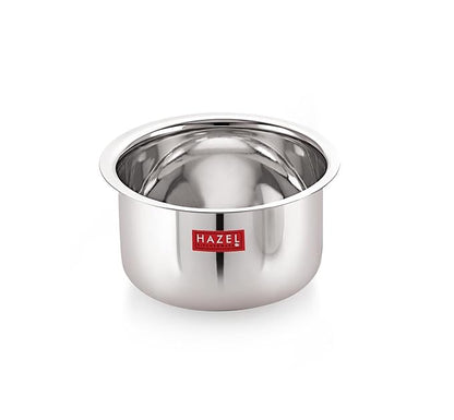 Hazel Alfa Stainless Steel Tope Patila with Lid Premium Heavy Gauge Flat Bottom 19.5 cm, 1.8 Litre, Silver