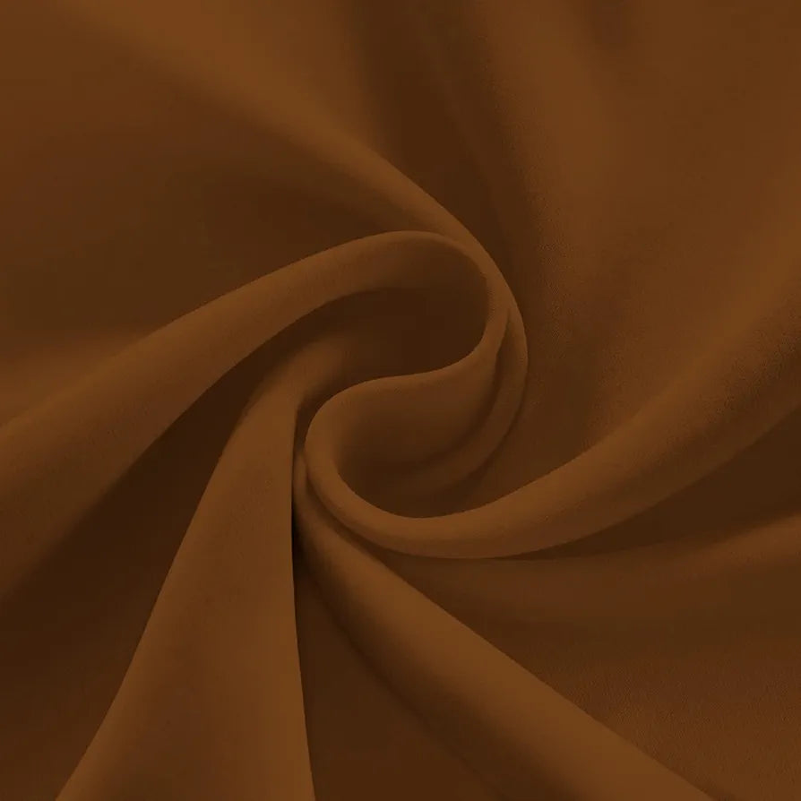 Divine Casa Super Satin Semi Blackout Door Curtains 7 feet Long Curtain Holder Colour Glazed Ginger (Pack of 2)