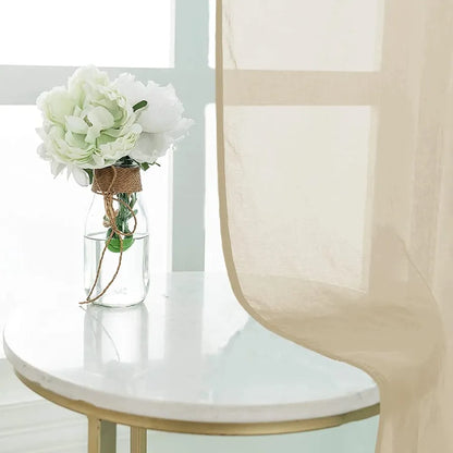 Urban Space Linen Textured Sheer Curtain for Door Room Darkening Curtain with Tieback and Eyelet Hanging Style Set of 2 Decorative Curtains Taupe