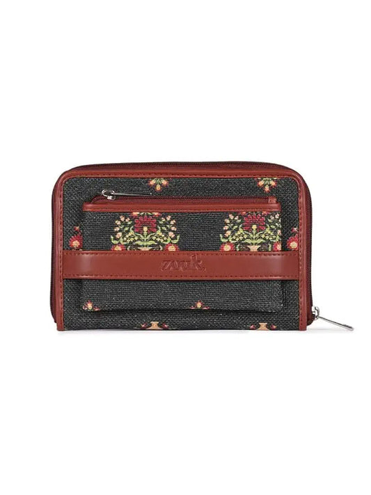 Zouk Wallets for Women Handmade Classic Wallets for Females Vegan Leather and Jute