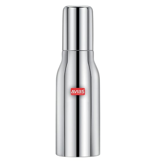 Avias Ezee Stainless Steel 1 Litres Easy Flow Stainless Steel Oil Dispenser Bottle with Cap