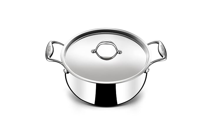 Stahl Artisan Triply Stainless Steel Belly Saucepot With Lid | Induction Base Casserole | Briyani Pot/ Handi | Stew Pot | 3.2 Litres | 20 Cm