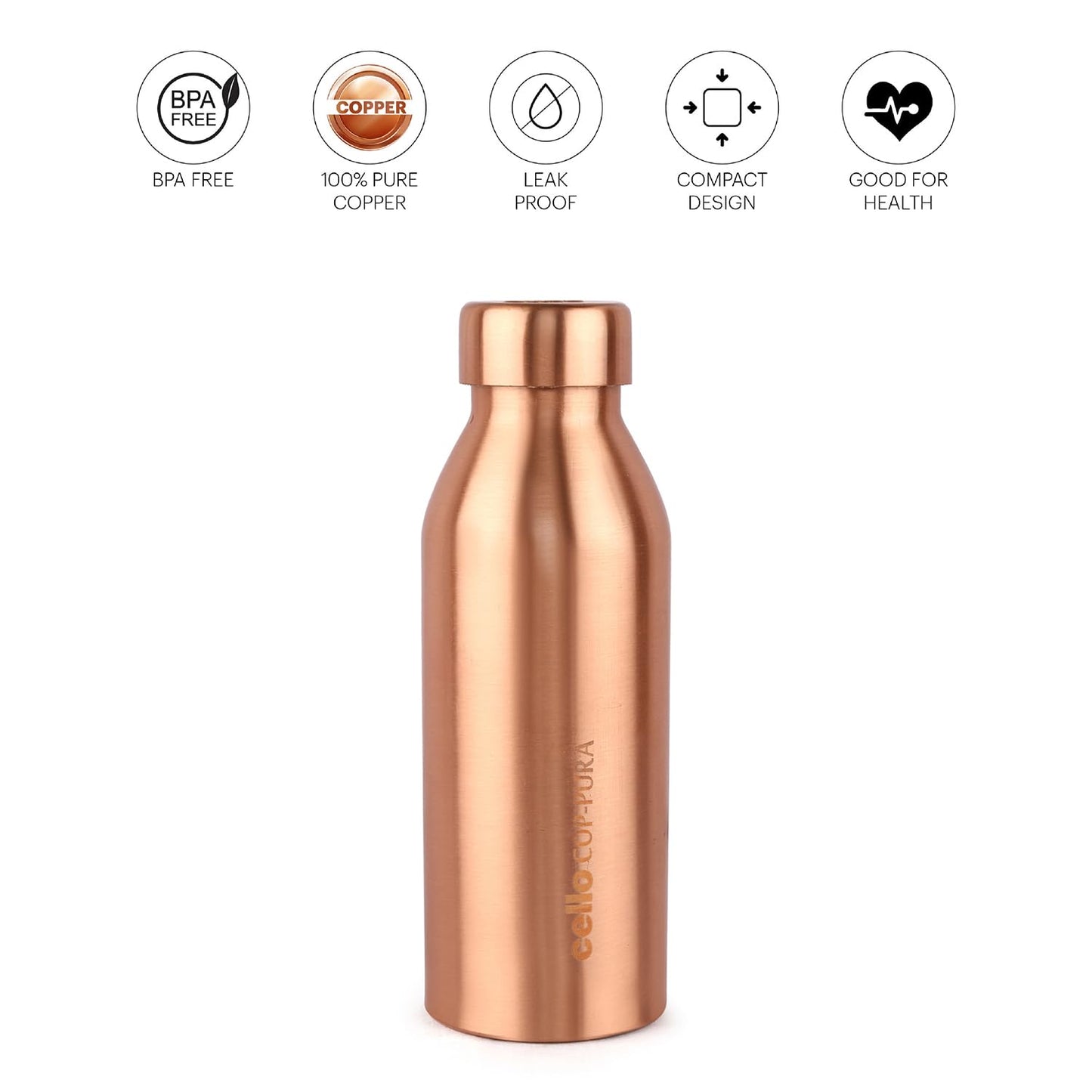 Cello Cop-pura Moksha Copper Bottle | 750 ml