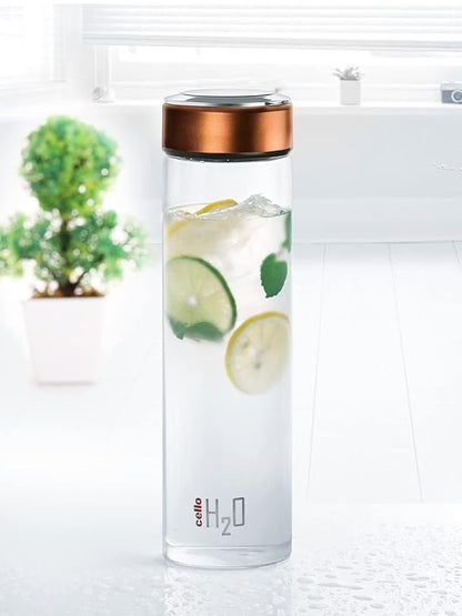 Cello H2o Borosilicate Glass Water Bottle | 600 ml