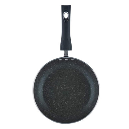 Vinod Zest Marbilo Aluminium Non Stick Frypan - 22 cm | Skillet Pan | 3 mm Thick | 5 Layer Coating | Stain Resistant |Stay Cool Handle