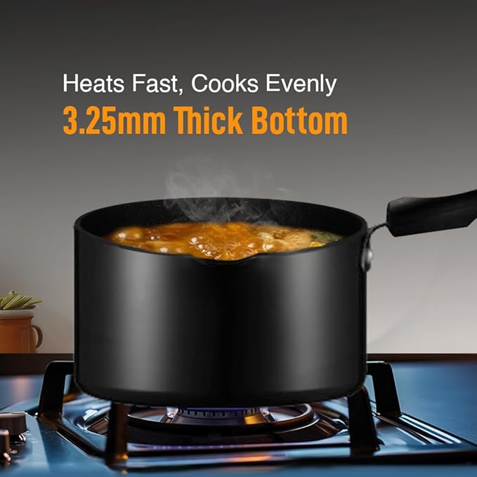 Kent Hard Anodised Sauce Pan 3.25mm Thick Base 2L Capacity
