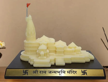 Gold Art India Ram Mandir Ayodhya Ivory Finish Minature 5.2 inch