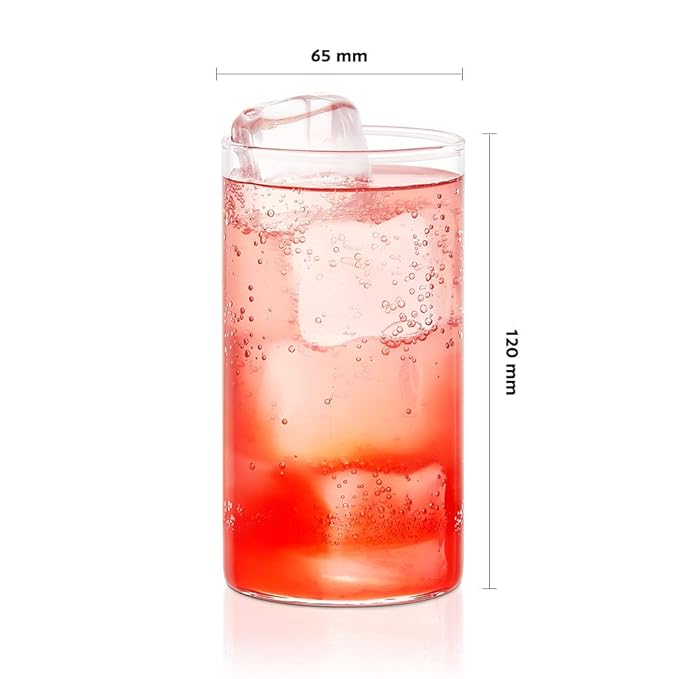 Borosil Vision Glass 350 Ml Set of 6 Piece Transparent Drinking Glass