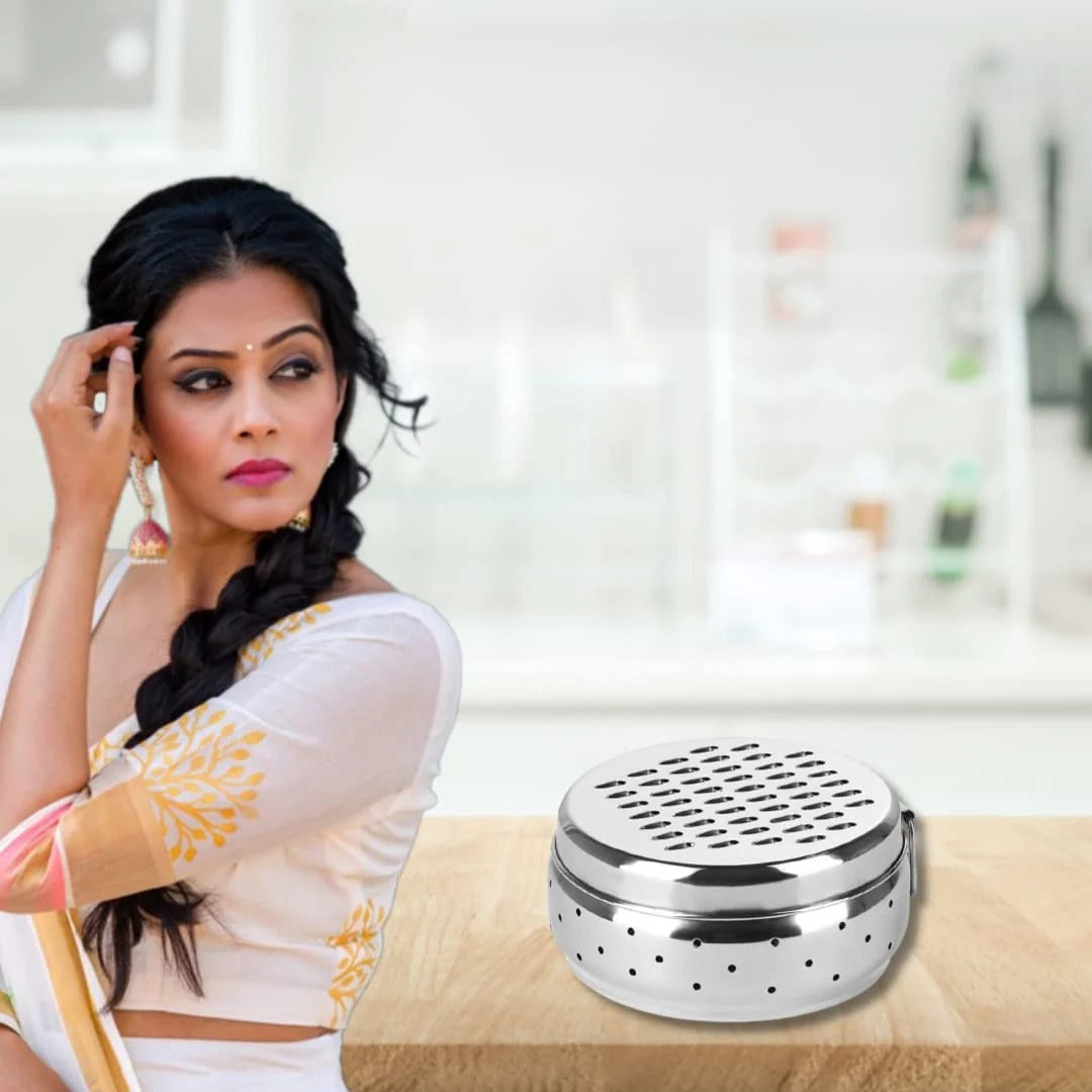 Kuber Industries Stainless Steel Grater with Storage Container Refrigerator Safe Cheese Carrot Coconut