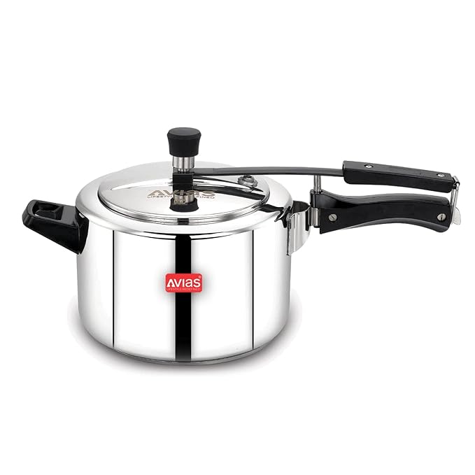 Avias Ceres Stainless Steel Inner Lid Pressure Cooker 5L Cooker/Induction Friendly 1.2mm Thickness
