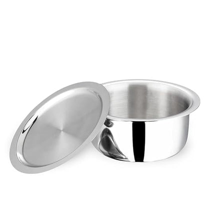 Attil Triply Stainless Steel Tope With Lid, Induction Base Tope Capacity 2 Litres | Patila With Stainless Steel Lid