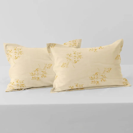 Cloth Fusion Glace Cotton Pillow Cover Set of 2 with Envelope Closure Soft Pillow Amber Elegance