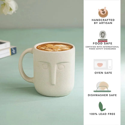 Ellementry Moai Ceramic Mug Set of 2 (350 ML)