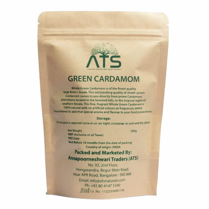 ATS natural Finest Fresh aromaaric Green Cardamom - 200 gms