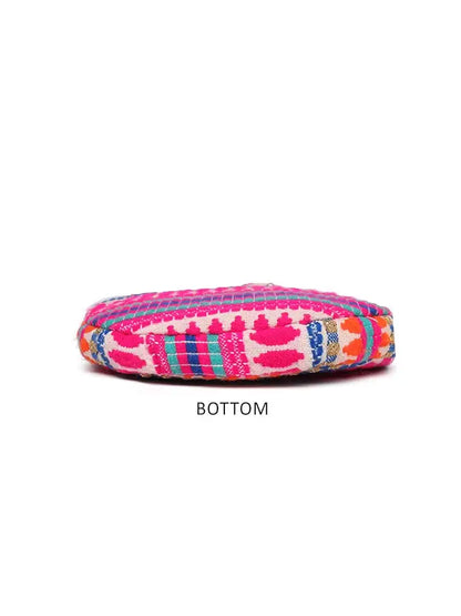 Astrid Round Textured Sling Bag For Girls With Zip Colour Pinkish Purple