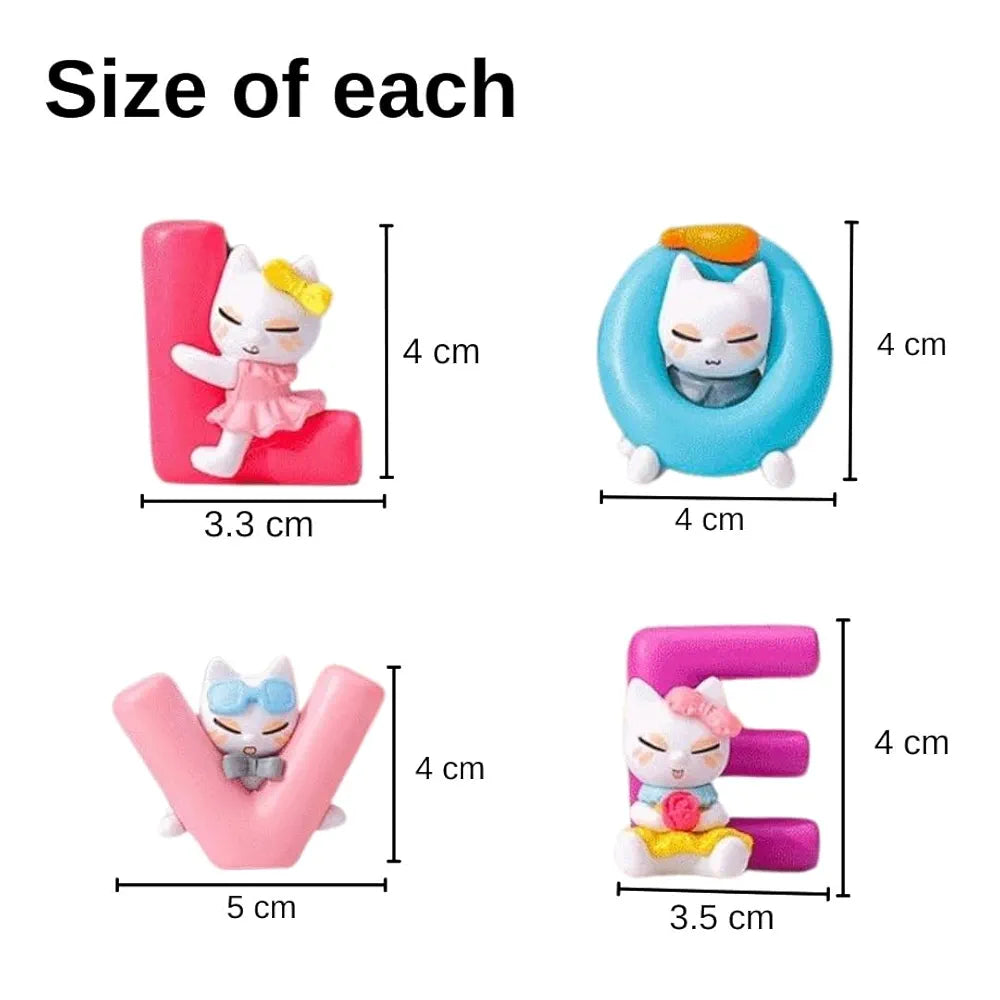 Satyam Kraft 1 Set  Love Letter Miniature Cat Figurines