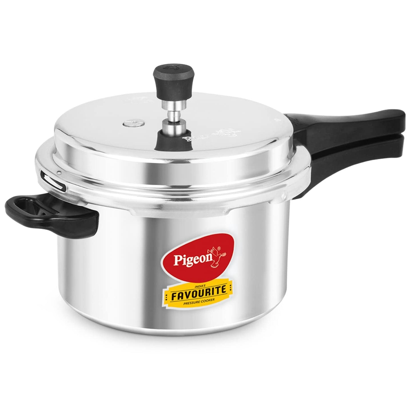 Pigeon By Stovekraft Induction Base Aluminium Pressure Cooker with Outer Lid - 5 Litres, Silver