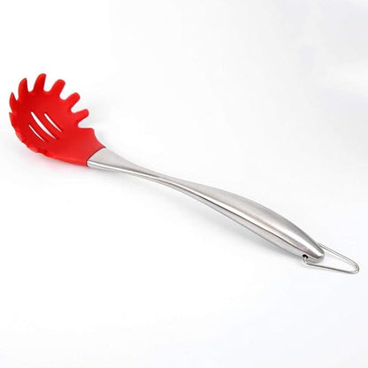 P-Plus International Silicone Spatula Versatile Tools Baking and Mixing Non-Stick Pasta Server Red