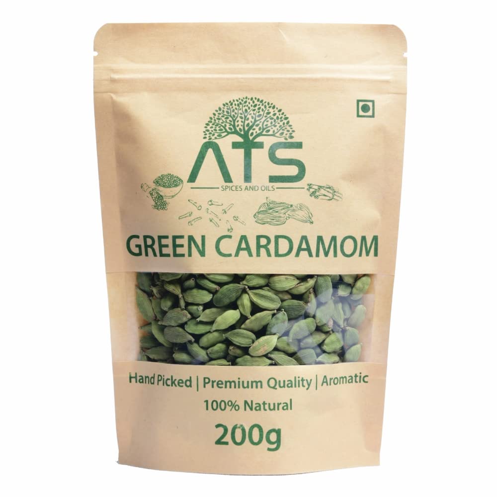 ATS natural Finest Fresh aromaaric Green Cardamom - 200 gms