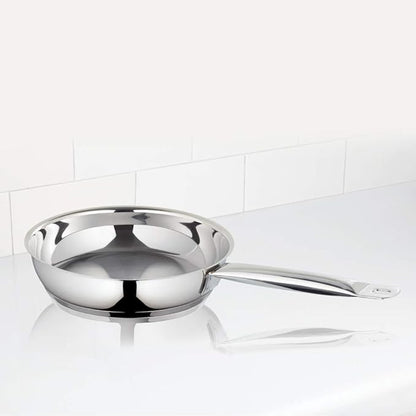 Borosil Cookfresh Stainless Steel Frying Pan 1.5 Litres | 20 Cm | Impact Bonded Tri-ply Bottom