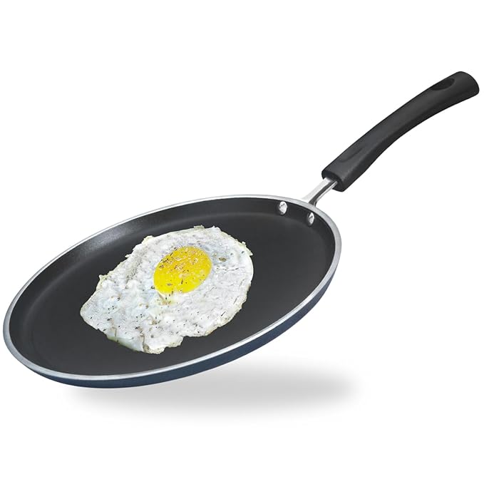 Vinod Zest Aluminium Non Stick Dosa Omni Tawa - 28cm | 3mm Extra Thick | 3 Layer Ceramic Coat | Bakelite Handle