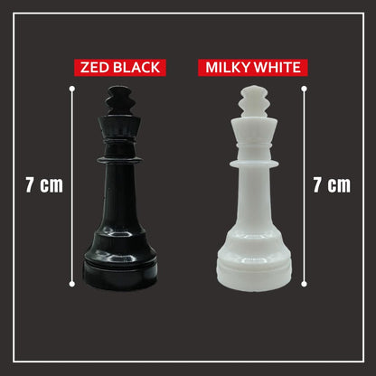 Kids Mandi Foldable Chess Board Set Black and White Chess Pieces