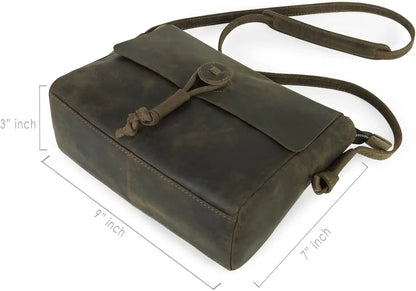 Goatter Hunter Leather 9" Inch Crossbody/Sling Messenger Bag For Girls And Womens, GTHT-17