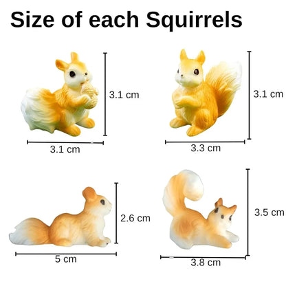 Satyam Kraft Resin 1 Set  Squirrel Miniature Figurines Showpiece