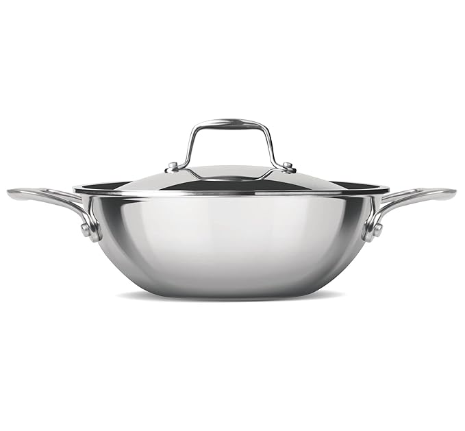 Milton Pro Cook Triply Stainless Steel 22 Cm Kadai With Lid, 2.2 Litres - 840 gms