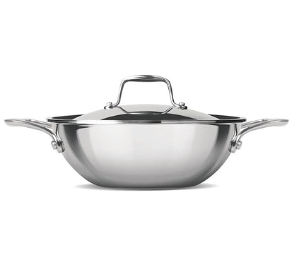 Milton Pro Cook Triply Stainless Steel 24 Cm Kadai With Lid, 2.6 Litres, 3 - 1005 gms