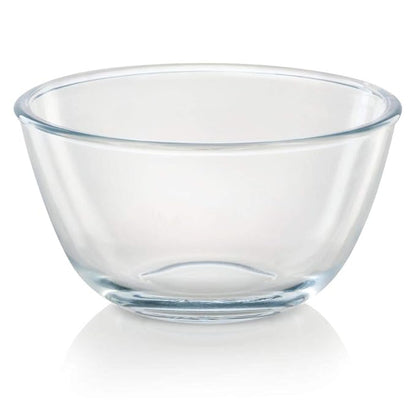 Borosil Glass Mixing & Serving Bowl With Blue Lid | Oven & Microwave Safe Bowl | 1.3 Litres | Borosilicate Glass