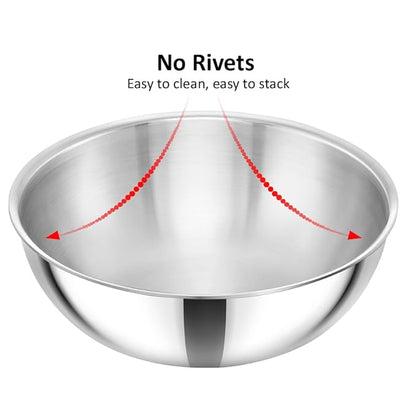 Hawkins 4 Litre Metro Kadhai Triply Stainless Steel Induction Tasla Silver